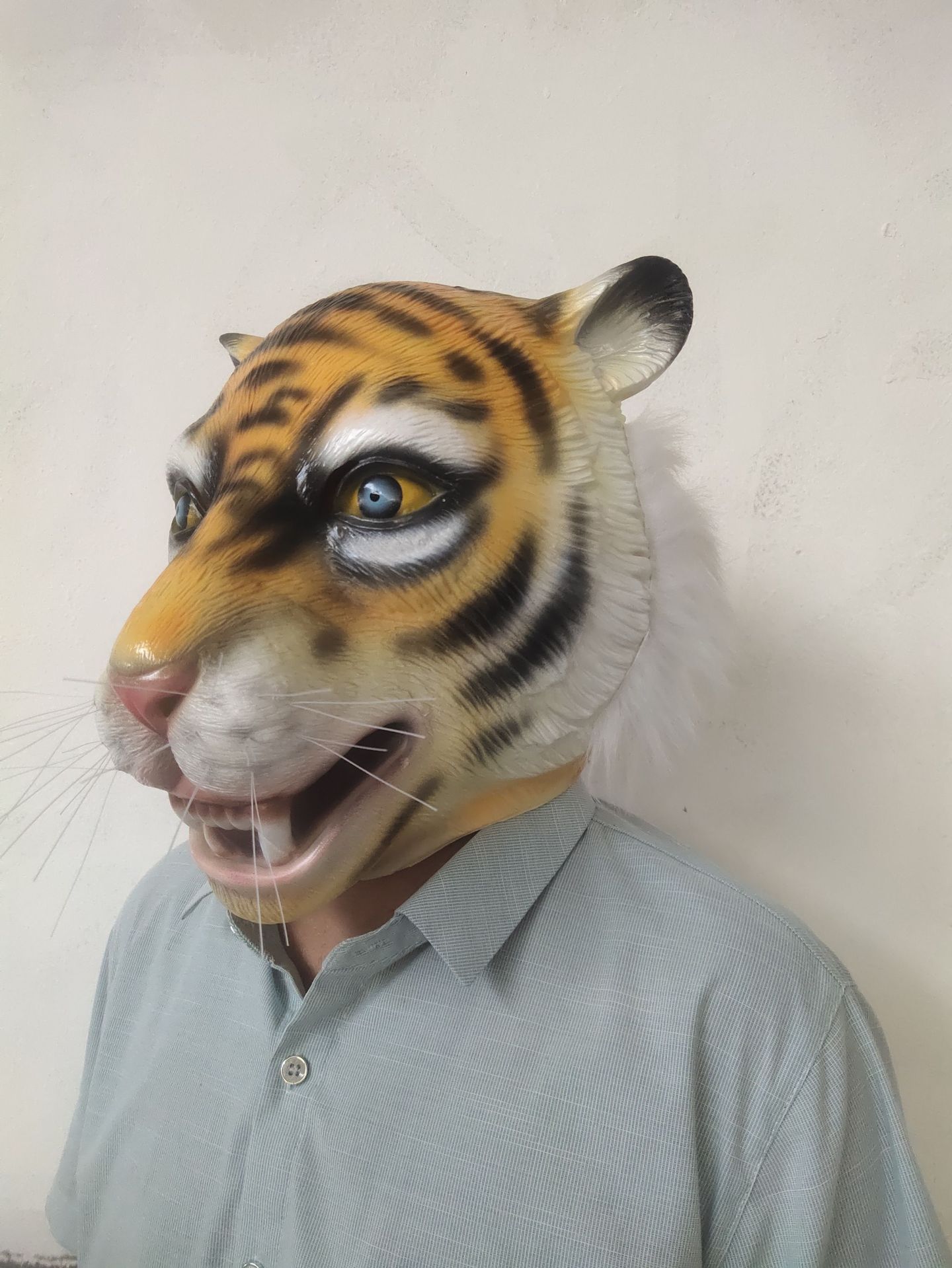 新款动物头套搞笑道具万圣节狂欢节老虎面具乳胶假面舞会面具派对