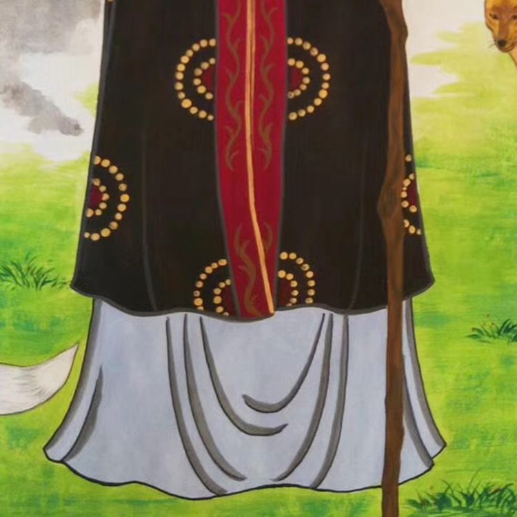 黑老太太神像挂画黑老太黑老妈妈保家仙像胡三太爷太奶佛像卷轴画