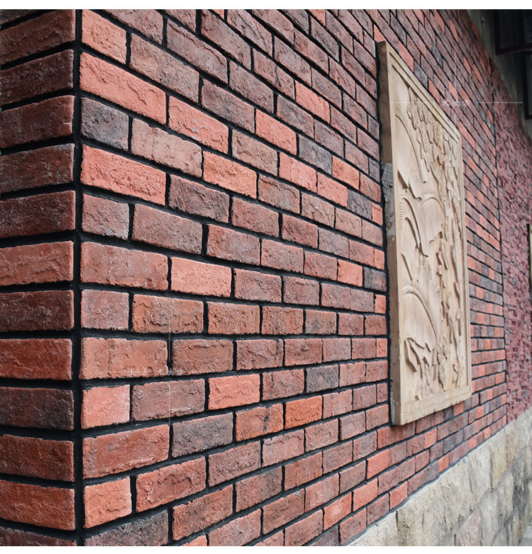 复古欧式 别墅室内背景墙砖红色户外水泥文化石瓷砖文化砖外墙砖