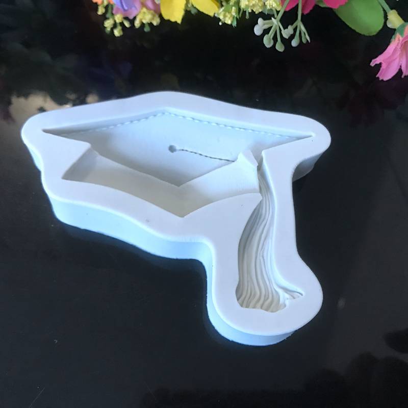 翻糖巧克力硅胶模具 烘培diy蛋糕装饰仿真博士帽学生帽子粘土模具