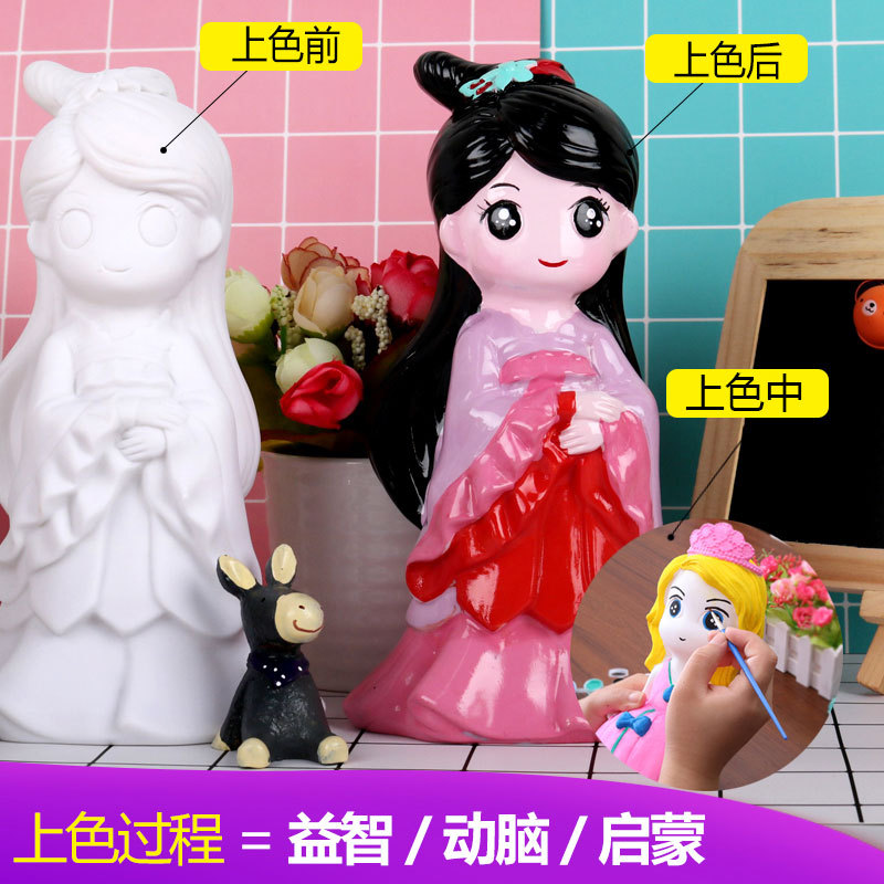 Coloring Non-Plaster Doll Stall Wholesale White Body Vinyl Painted Saving Money Box Children's Handmade D