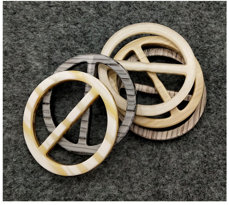 树脂圆形日子扣腰带扣子圆形扣环花纹三档扣腰扣连衣裙大衣调节扣