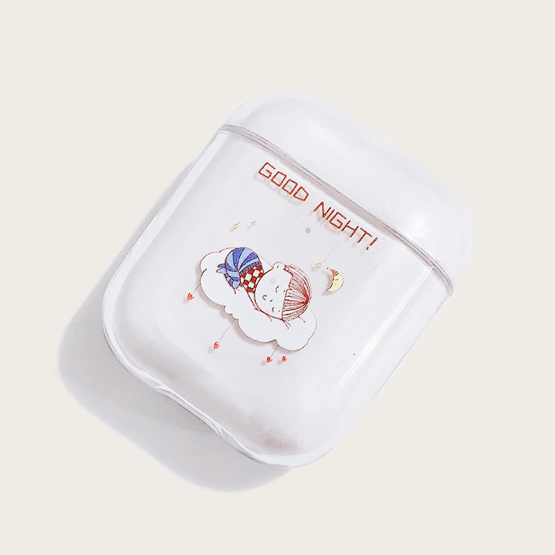 彩绘睡觉男孩苹果无线蓝牙耳机保护壳适用于airpods2透明硬壳定制