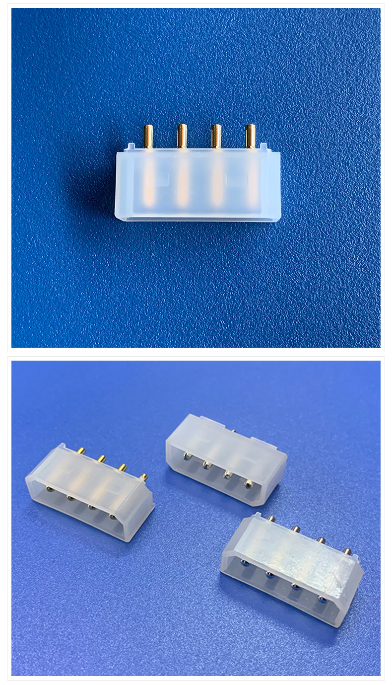 大四p直针插座 5.08mm间距空心4针 实心4针座定制 ide链接器插件