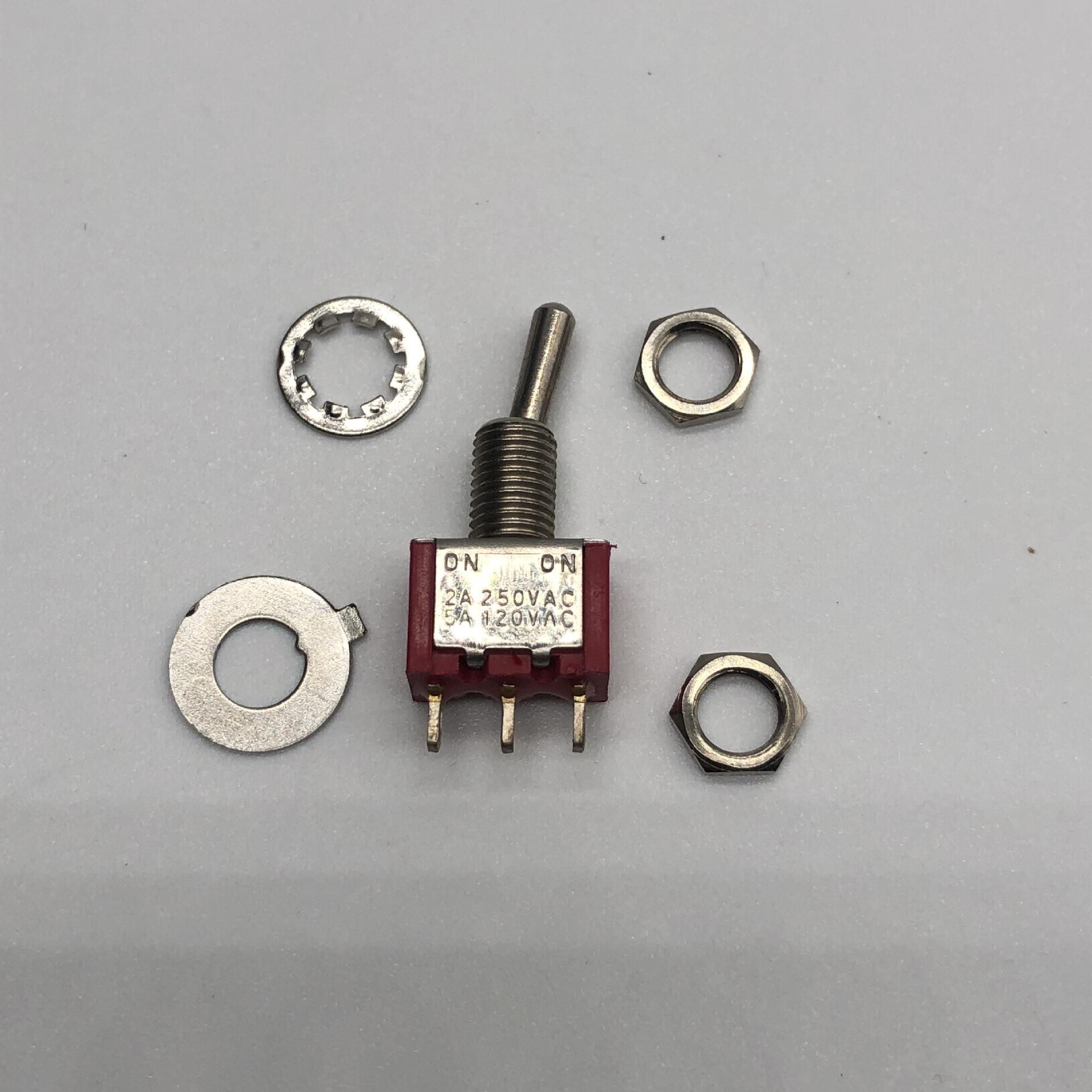 摇臂单边复位钮子开关mts-112三脚二档复位钮子开关拨动复位开关