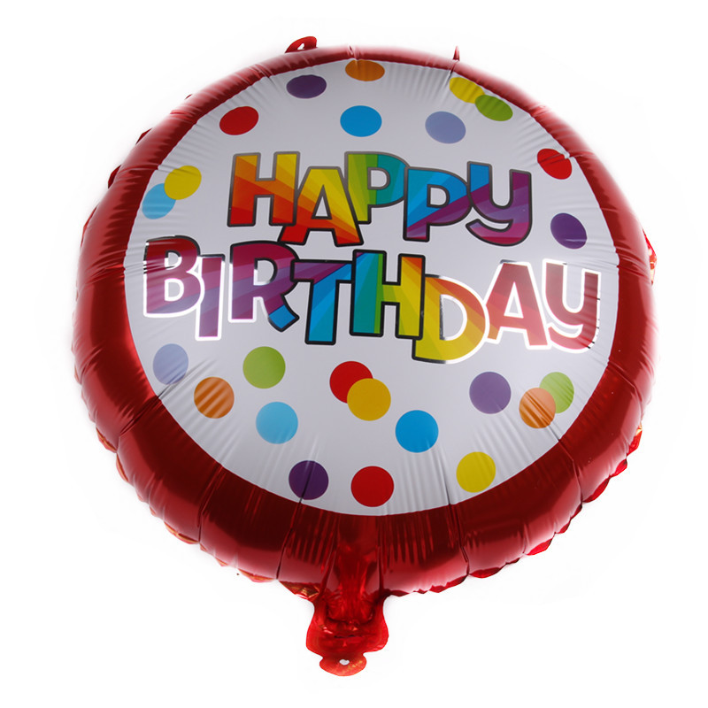 New 18-Inch round Happy Birthday Aluminum Balloon Birthday Party Decoration Balloon Wholesale Balloon