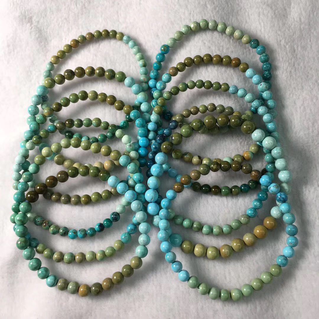 批发湖北绿松石彩虹手串 原矿无优化女款精美百搭款配饰 厂家批发