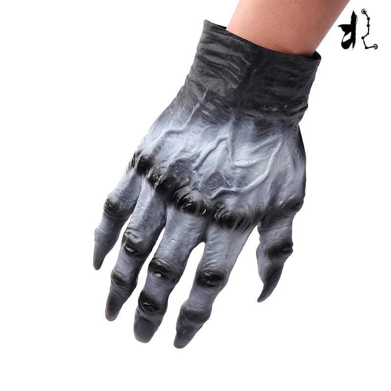 万圣节手套恐怖丧尸血手套ktv酒吧整蛊化妆派对道具魔鬼搪胶手套