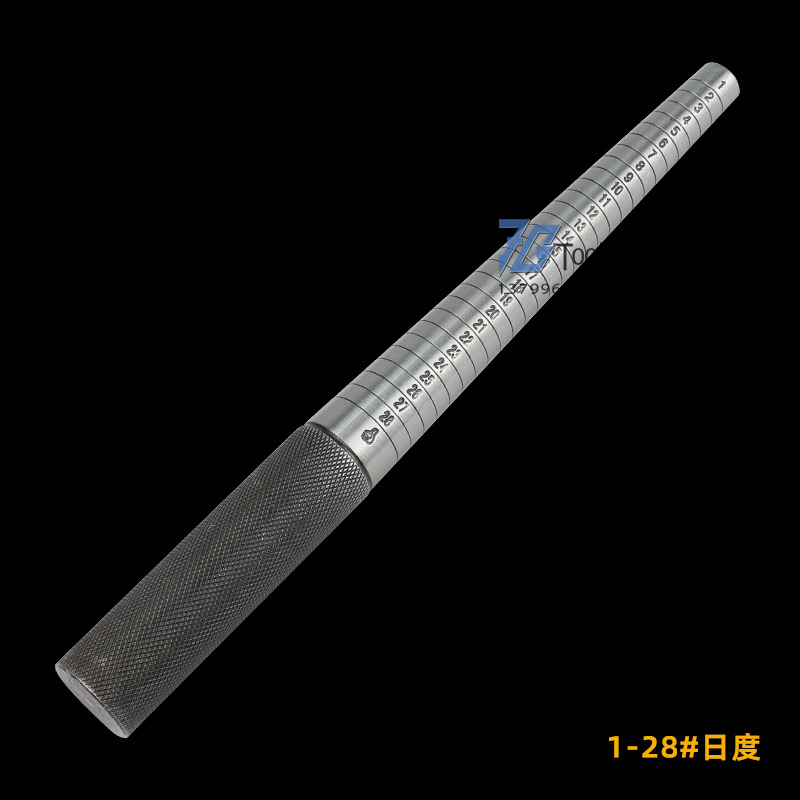 实心铁棒港美欧日码带花纹手柄金银戒指尺寸大小整形修复测量工具