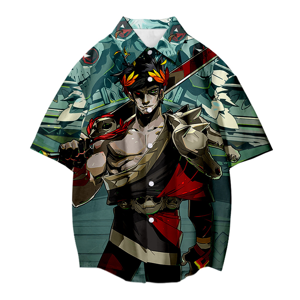 2020年新款 游戏hades哈迪斯周边 3d数码印花时尚男女款口袋衬衫