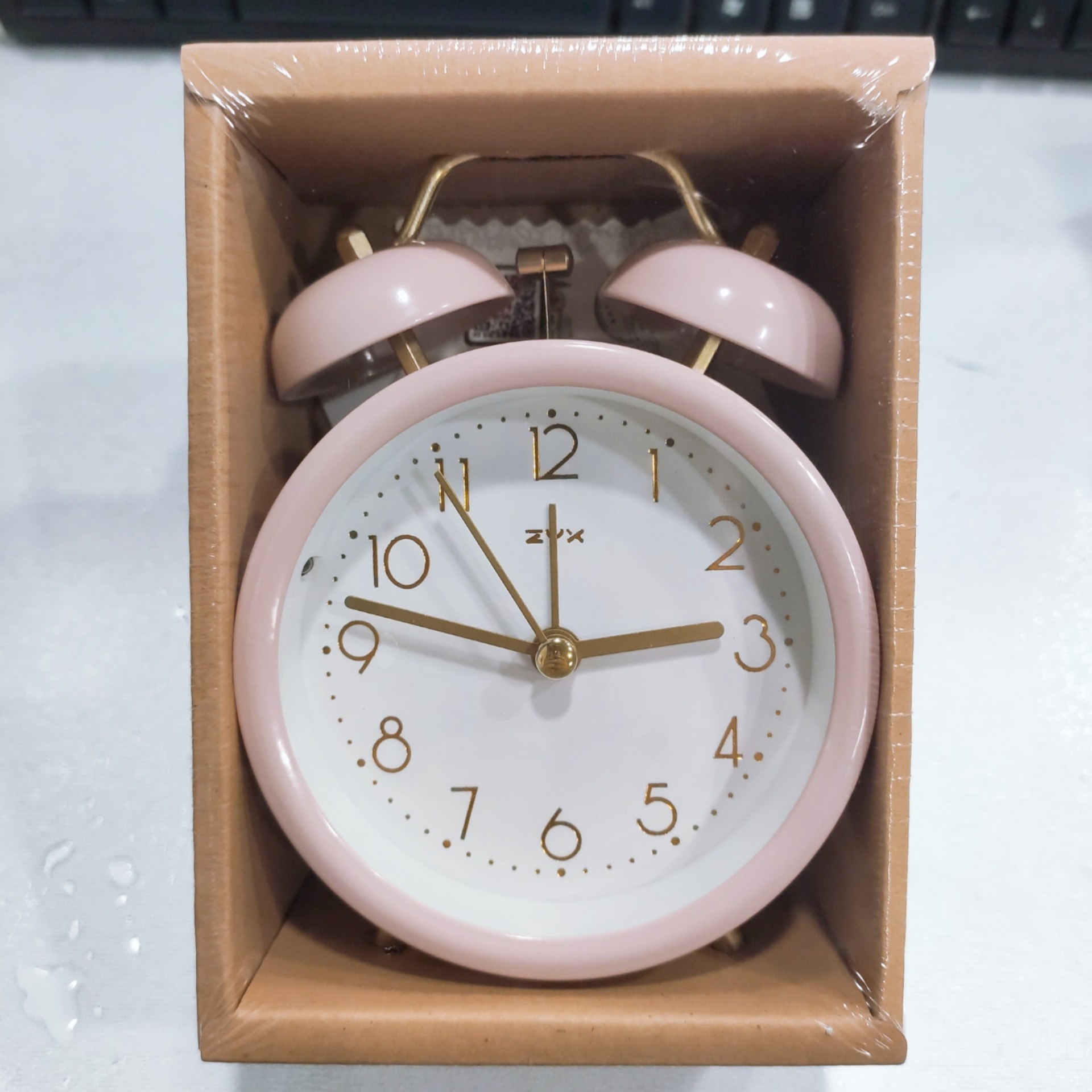 钟意轩闹钟3寸学生用床头烫金数字学生用简约原宿风ba超大声闹铃