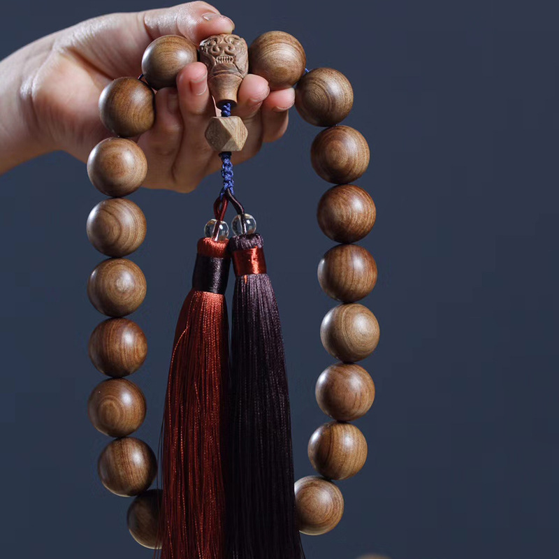 檀木佛珠批发 新山檀香2.0*19颗手持念珠 檀香木车挂汽车内饰挂件