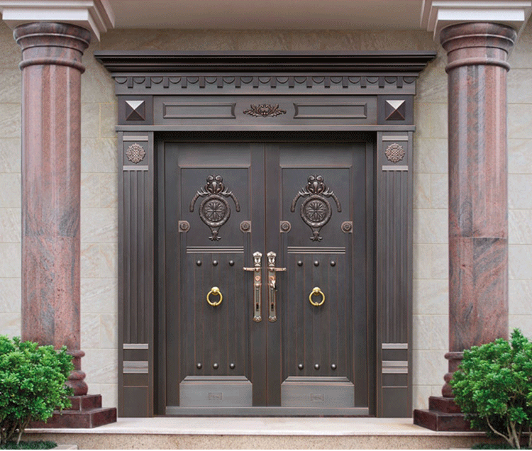 定制款铜门别墅大门双开子母进户单开纯铜铜门四开新中式洛阳紫铜