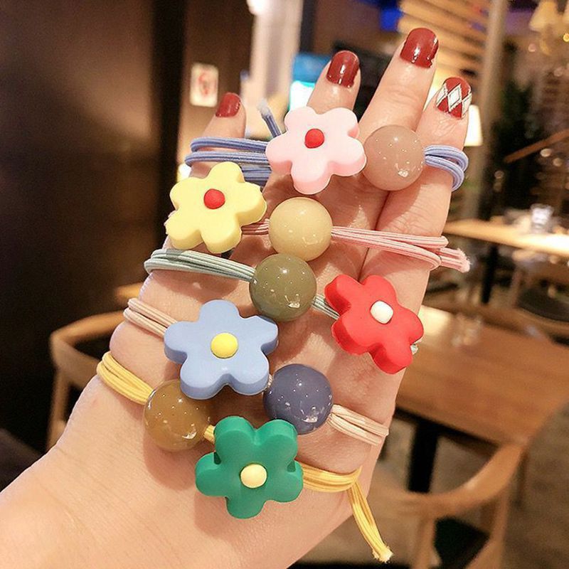 日韩少女心双层小花发圈泫雅风花朵发绳彩色头绳饰品发饰头饰皮筋