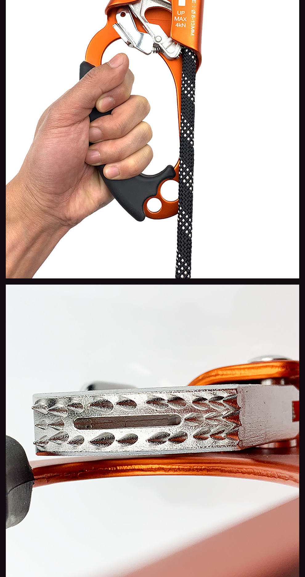 户外左手上升器手式上升器登山攀爬器探洞手式爬绳器手持上升器