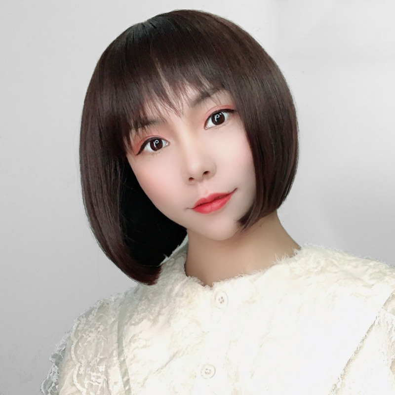 机制短款假发bobo头短发直发假发波波头全头假发现货货源一件代发