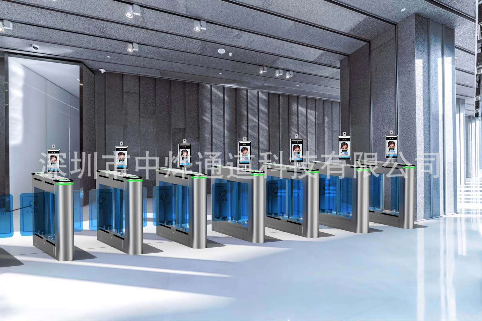 中烨人脸识别测温考勤一体机 医院校园人脸识别测温通道闸门禁