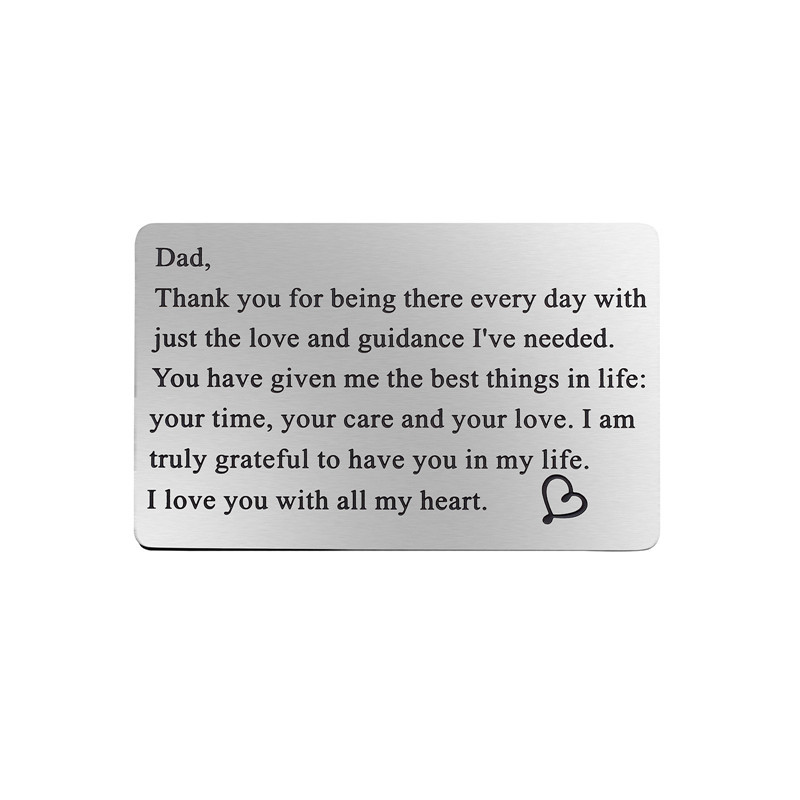 刻dad,thank you for being there every day父亲节礼物钛钢卡片