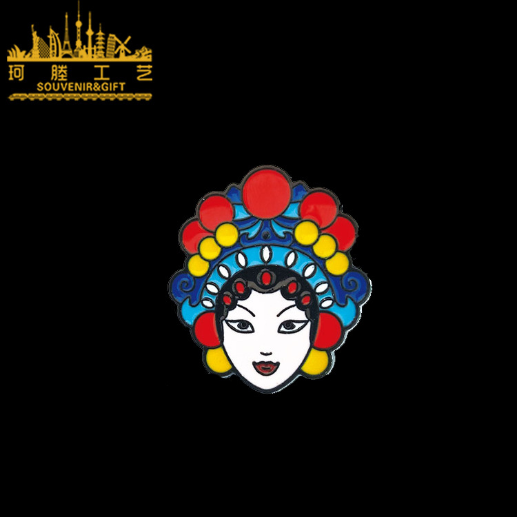 金属徽章定制 创意个性动漫烤漆徽章珐琅滴油京剧脸谱女徽章定做