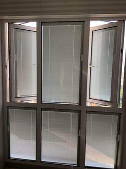 厂家定制生产 转角窗内置百叶遮阳平开固定窗 隔音隔热断桥转角窗