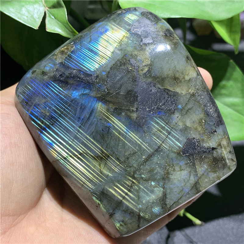 天然灰月光石拉长石原石毛料打磨抛光观赏奇石摆件矿石教学标本