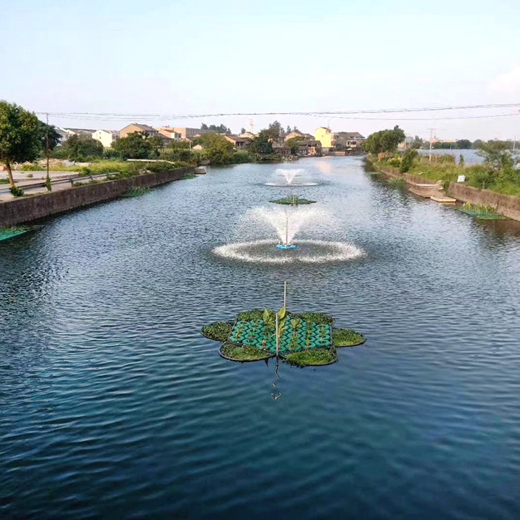 河道景观曝气机喷泉设备浮水涌泉景观水塘增氧机河道水循环曝气机