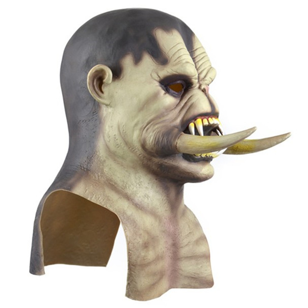 魔兽人面具狼人万圣节恐怖獠牙魔兽头套贝里艾尔mask鬼屋密室道具