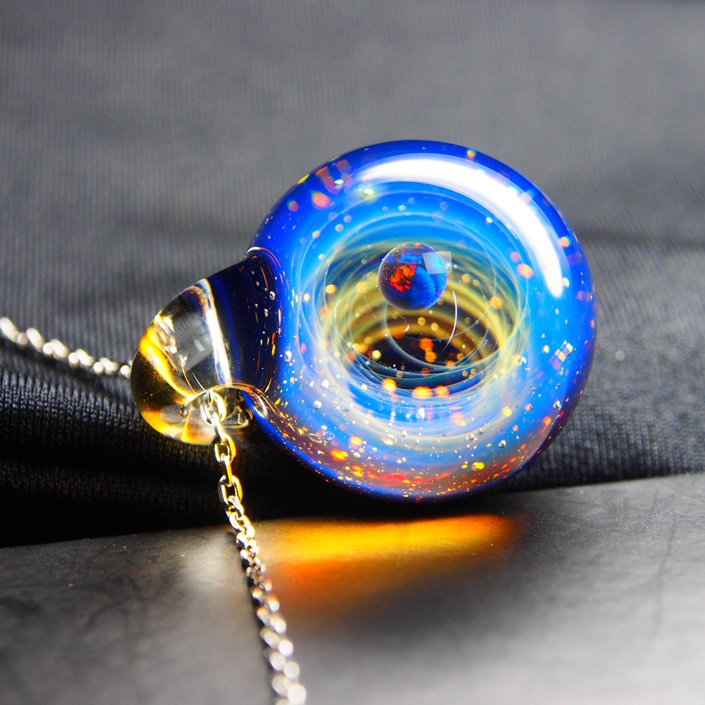 创意吊坠银河系高质量高硼硅玻璃球星空琉璃球吊坠宇宙玻璃琉璃球