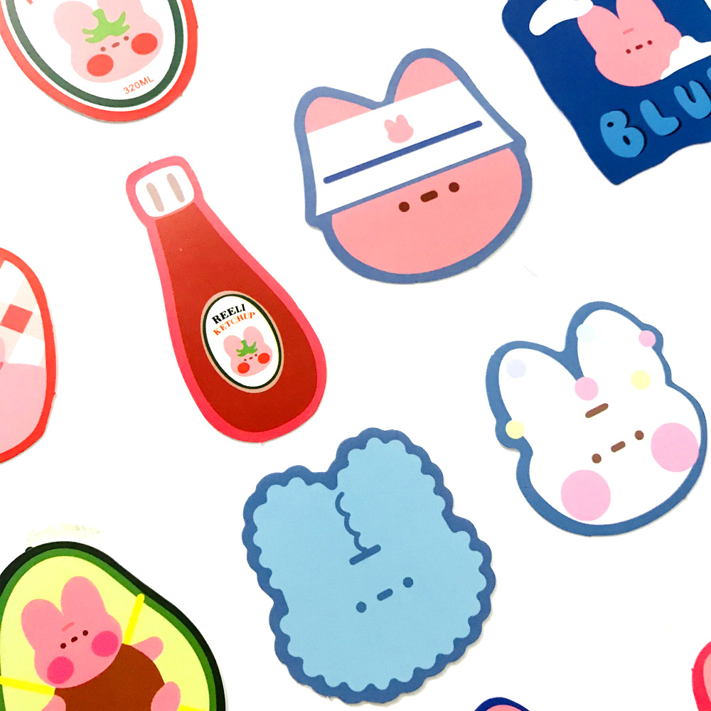 韩版ins卡通可爱软糖小熊兔子手帐贴纸创意手机装饰素材防水贴纸