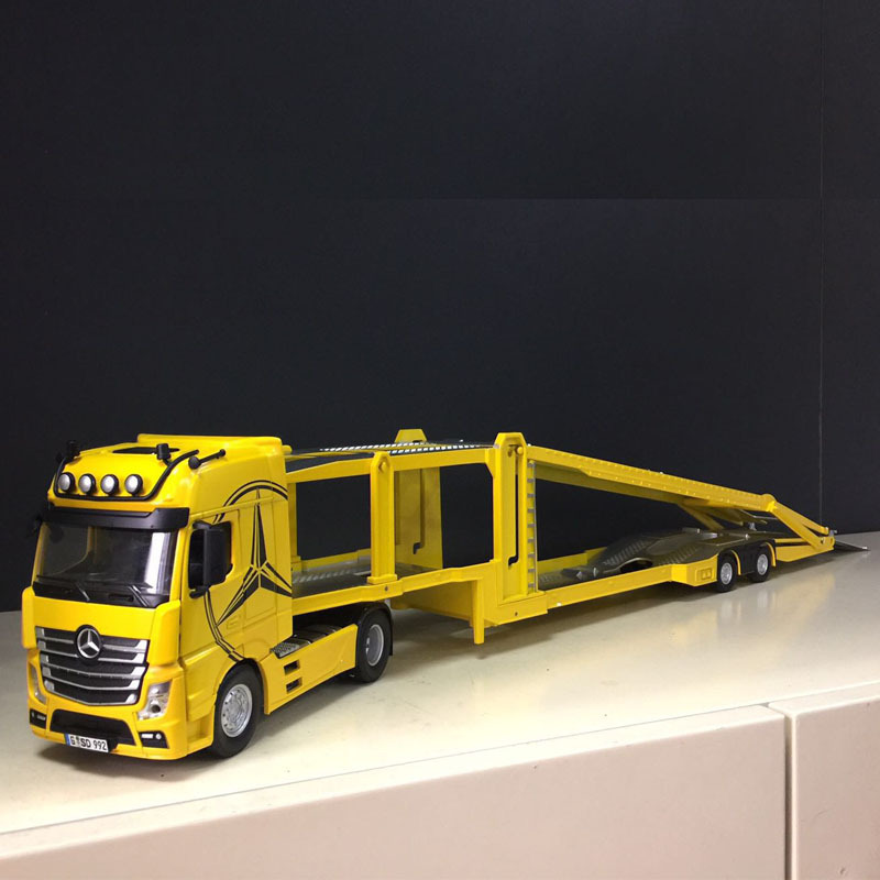 升辉1/32奔驰拖车合金大号轿运车汽车运输车玩具车大型玩具车873