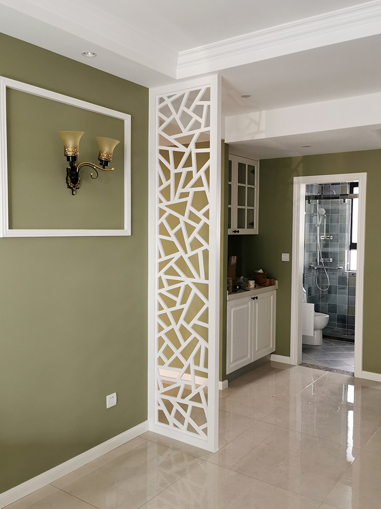 干区隔断屏风实木烤漆洗手盆镂空雕花板装饰花格卫生间门口通花板