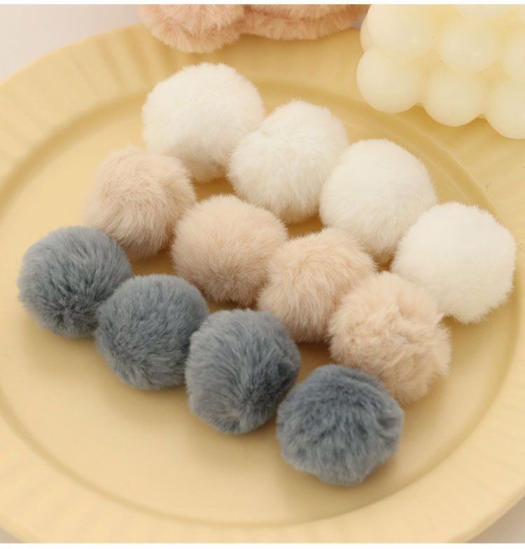 秋冬单孔吊坠挂件兔毛球毛绒耳钉diy耳环饰品手作材料配件