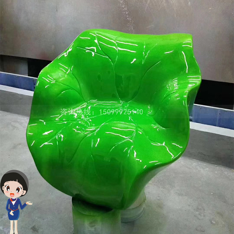 新款荷叶造型玻璃钢坐凳户外异形景区座椅公共休息区商场休闲椅