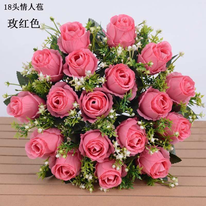 Artificial Bridal Bouquet Rose Bouquet Silk Flower Wedding Bride Bridal Bouquet Wedding Fake Flower Living Room Decoration Wholesale