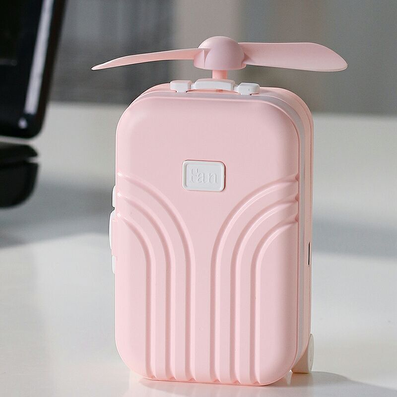 Luggage Led Cosmetic Mirror Fan USB Charging Mini Handheld Fan Suitcase Portable Little Fan