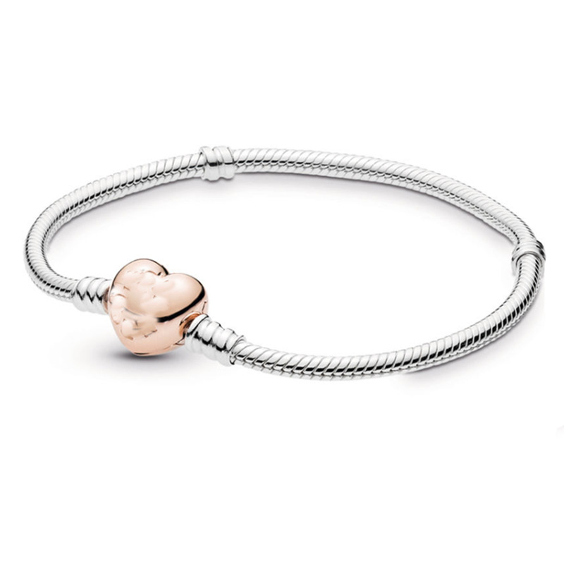 潘家新款爱心头玫瑰金手链 shine心形链扣 简约精致时尚饰品女