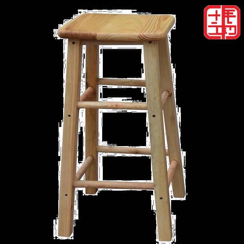 家用木制实木防腐木浴室凳橡木方凳四脚凳子小板凳木板橙防水木质