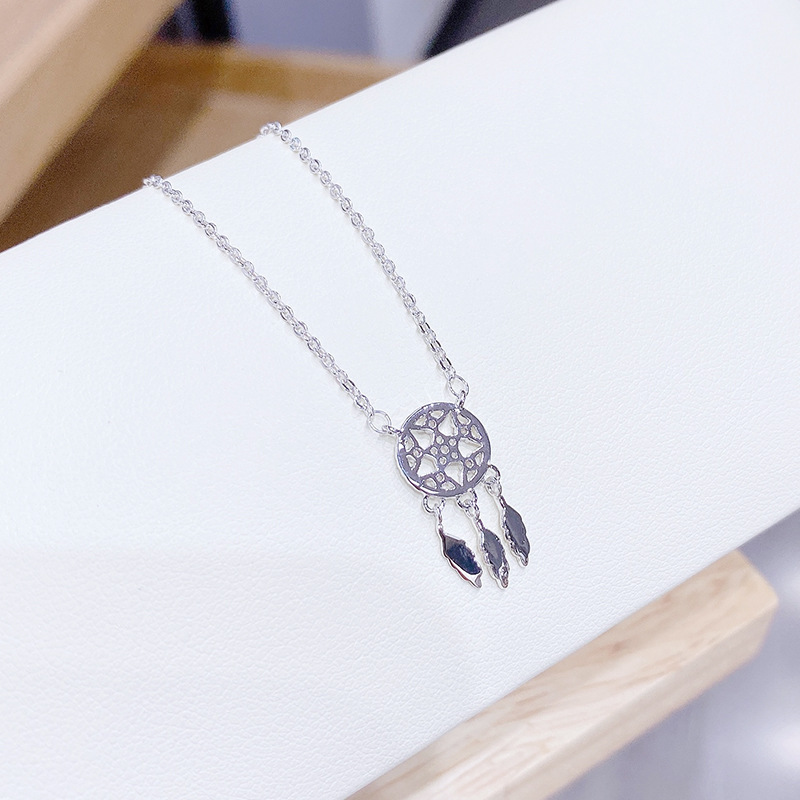 Dreamcatcher Copper Micro Inlaid Zircon Clavicle Chain Japanese and Korean Style All-Match Fashion Internet Celebrity Same Type Female Necklace Neck Accessories Wholesale