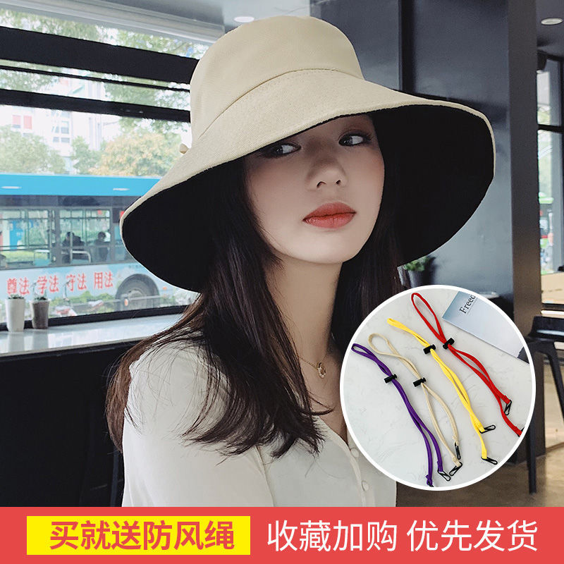 Japanese Uvcut Sun Protection Hat Women's UV Protection Barbie Hsu's Same Style All-Match Ins Sun-Shade Fisherman Hat Double-Sided Foldable