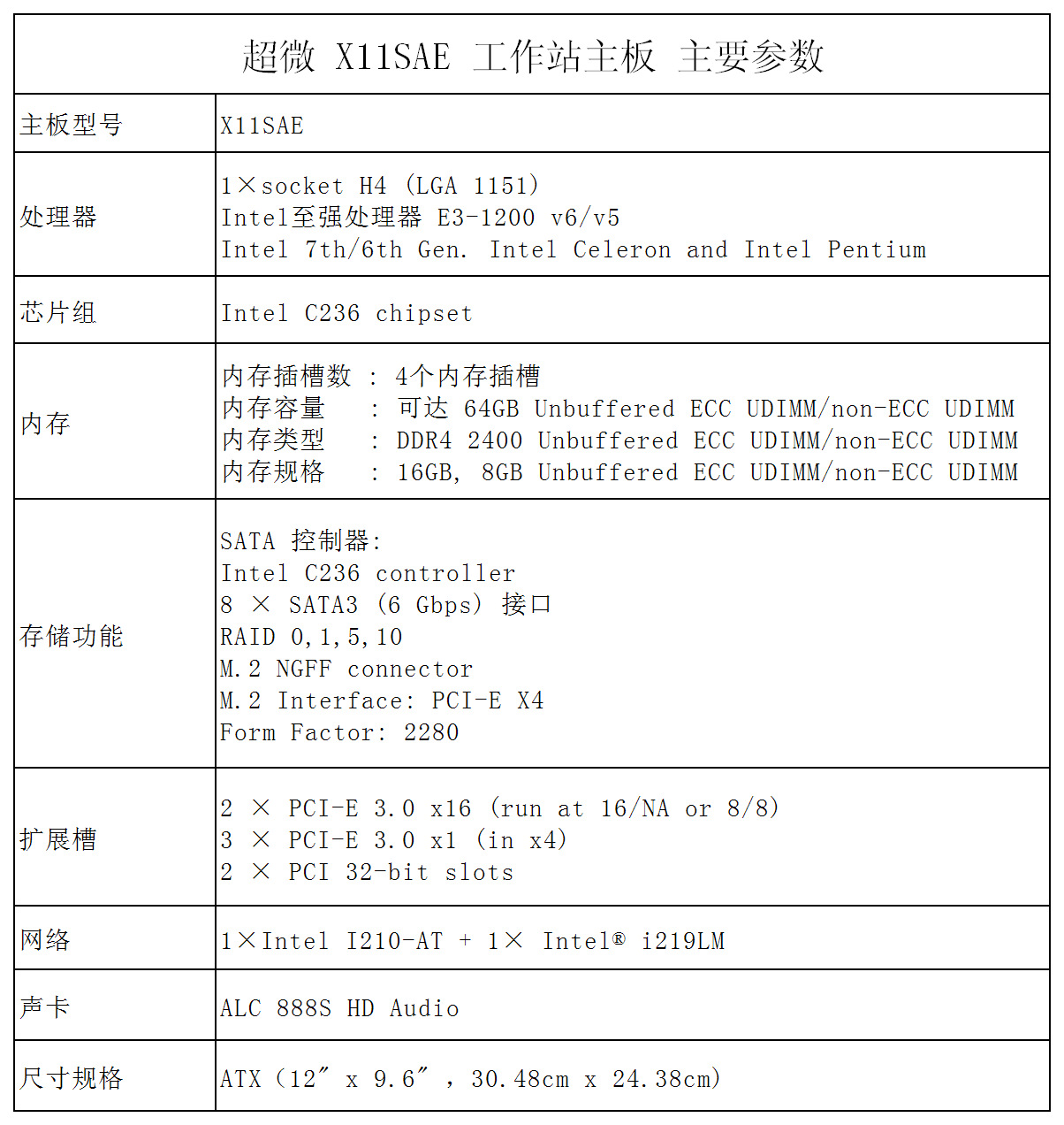 超微x11sae 单路双千兆网卡工作站主板1151针 图形工作站主板