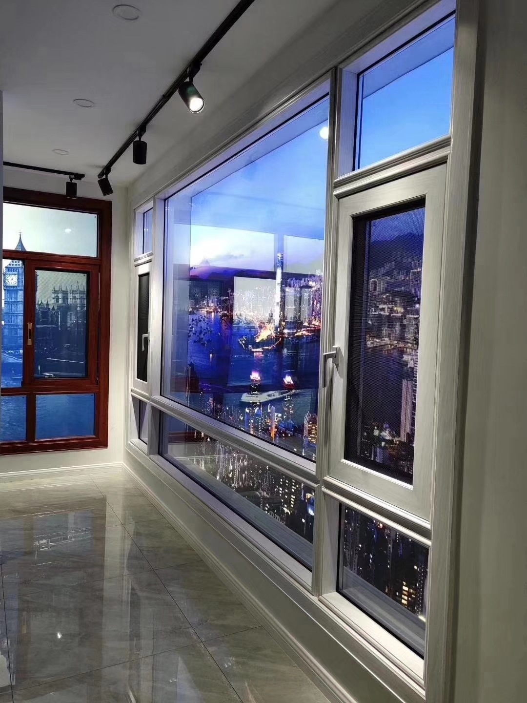 厂家直销 内外平框 108窗纱一体 隐藏式排水 封阳台