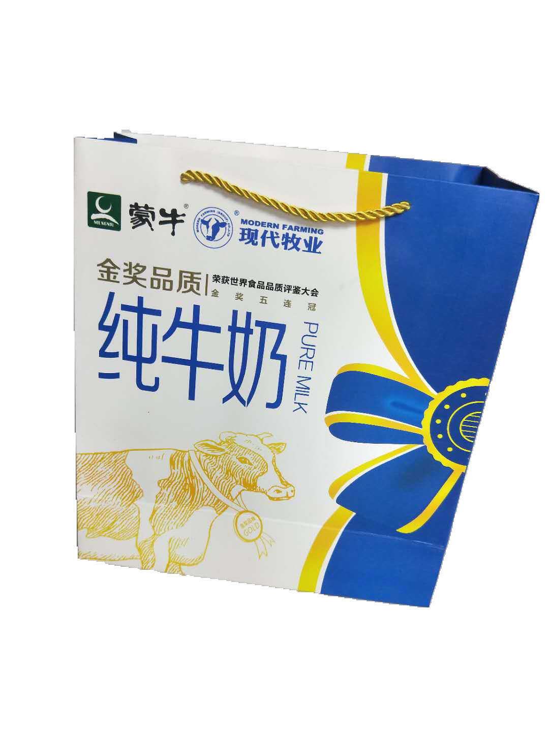 蒙牛现代牧业金奖纯牛奶手提袋单提包装袋提兜-阿里巴巴