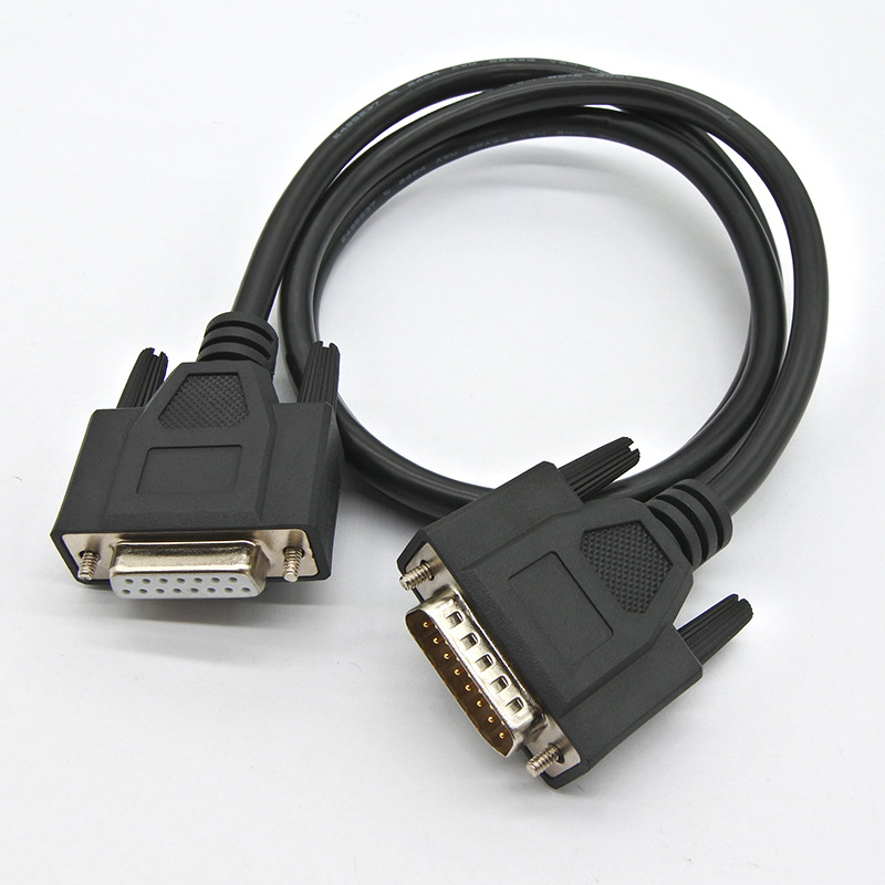 厂家订做双排15针线针并口线db15连接线15芯带屏蔽线db15打印线