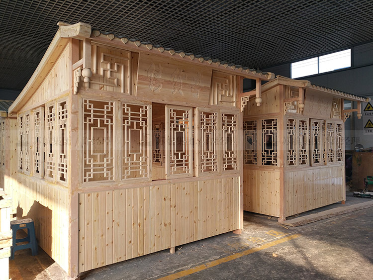 厂家定制户外防腐木售卖亭售货屋 可移动仿古售卖车 景区实木亭