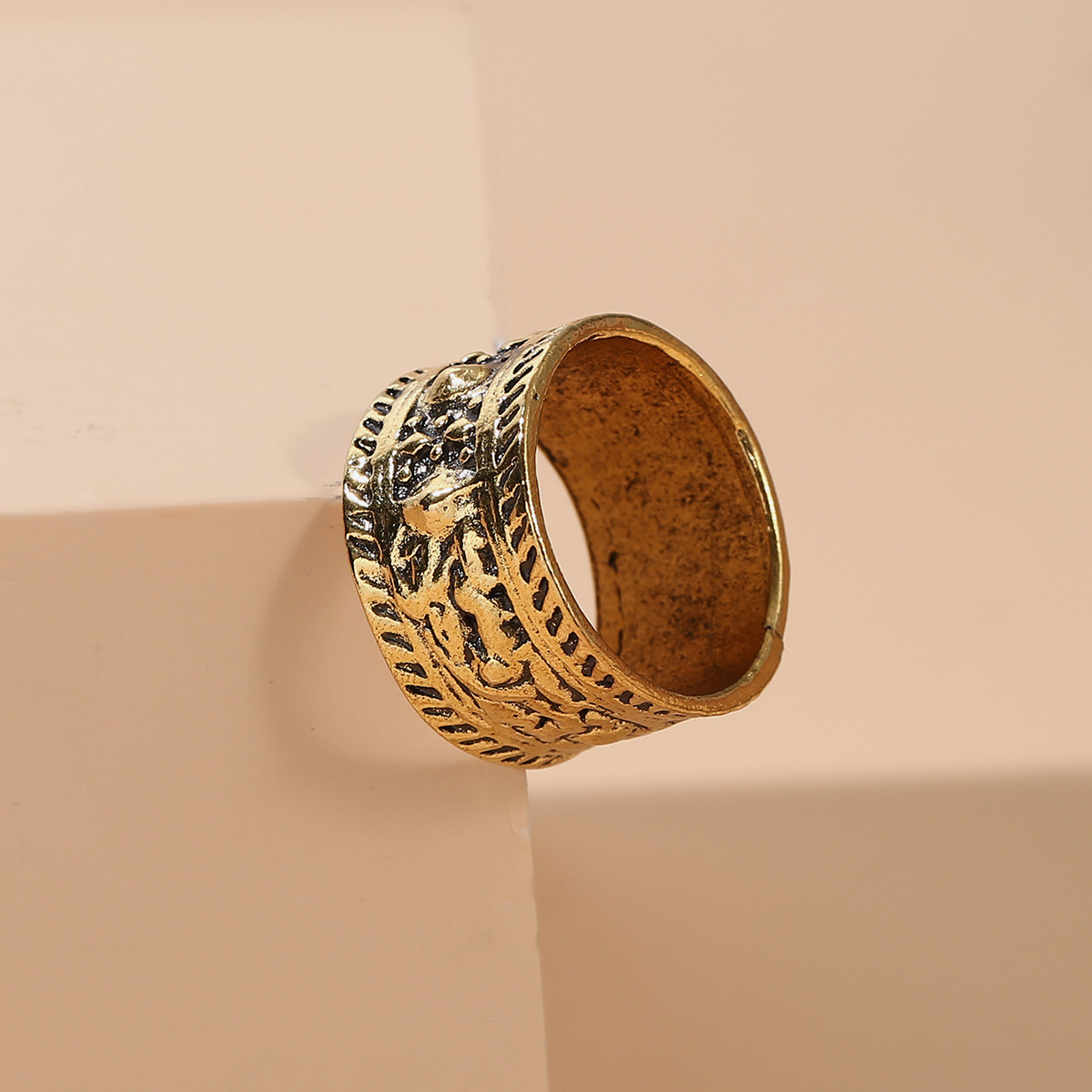 复古土耳其民族风格雕花镏金迷笛戒指男女通用关节指环批发