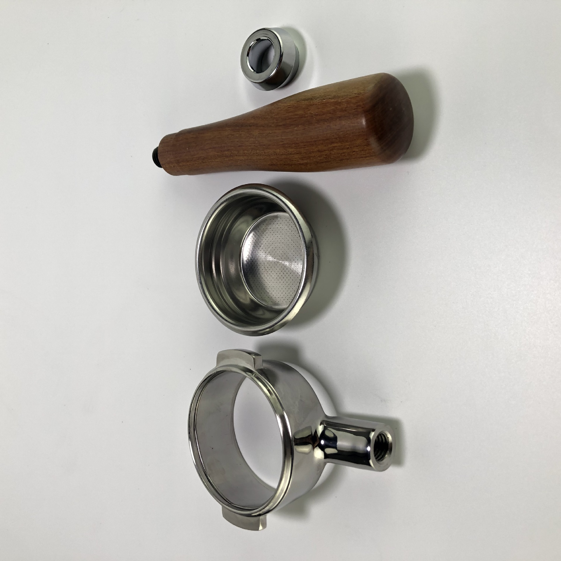 爱宝/wega/rocket 咖啡机手柄58mm商用意式不锈钢 实木 无底把手