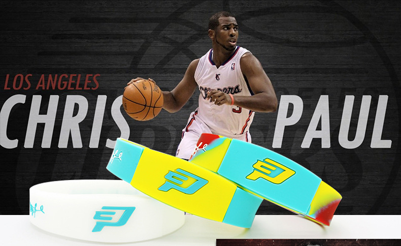 nba篮球明星克里斯保罗纪念款迷彩手环圈cp3情侣运动夜光硅胶腕带