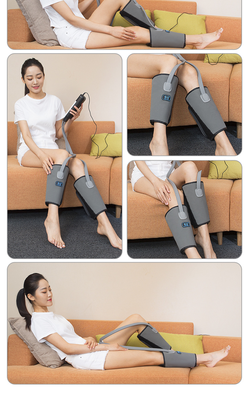 小腿按摩器腿部全自动揉捏神器加热震动气波按摩仪静脉曲张老寒腿