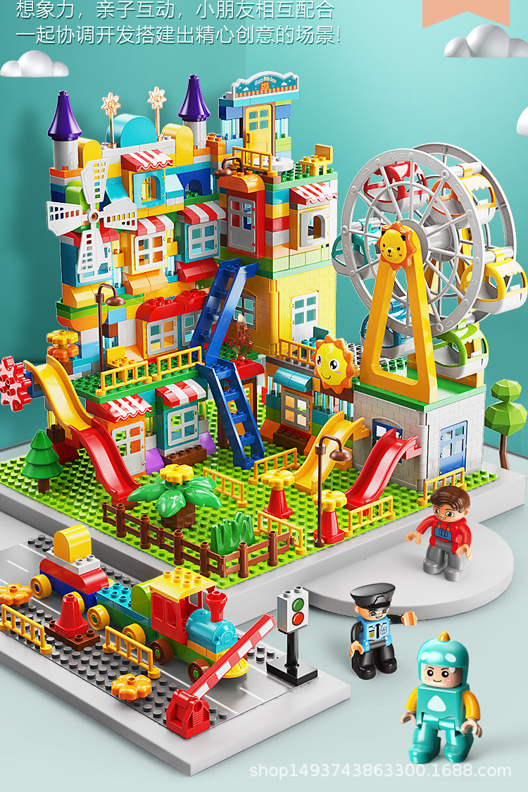 费乐269颗粒桶装 拼装积木益智力玩具儿童男孩女孩1-3-6周岁宝宝