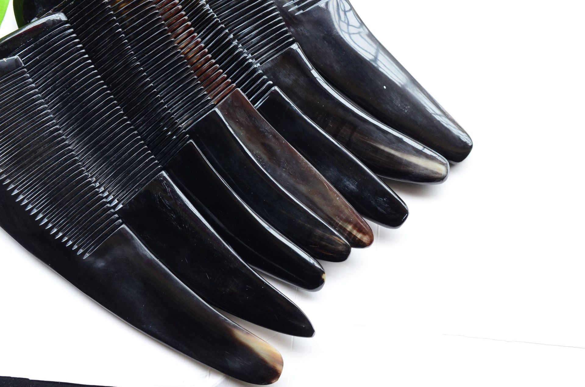 22cm大号厚柄黑水牛角梳 黑水牛角尖尾梳 黑水牛角尖尾梳